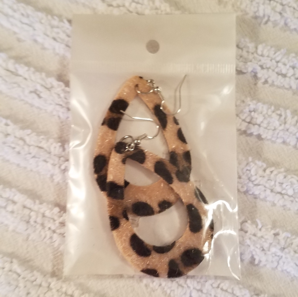 Teardrop Leopard Earrings